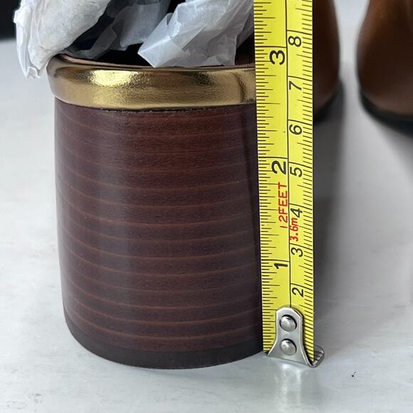 Vionic Valencia Leather Chunky Heeled Sandal Block Heel Tan Women's 7 NWB - Picture 8 of 11